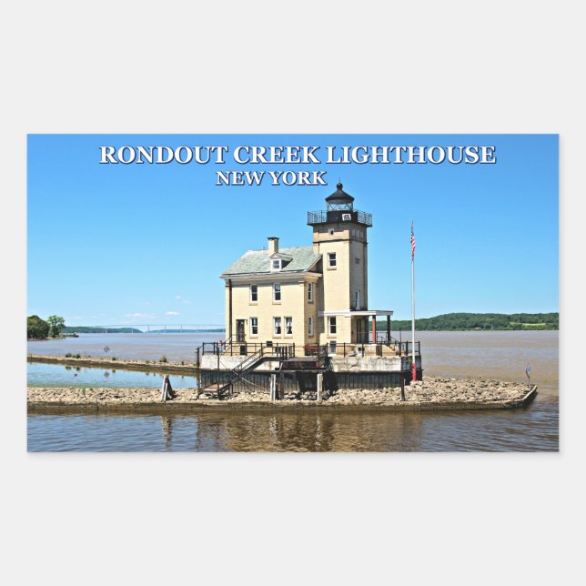 Rondout Creek Lighthouse, New York Rechteckiger Aufkleber (Vorderseite)