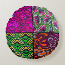 Coussins rond Wax Africain