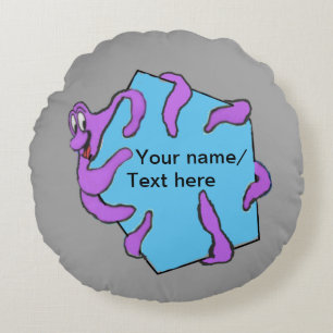Ronds Message Octopus Cartoon Cust. Coussins rond
