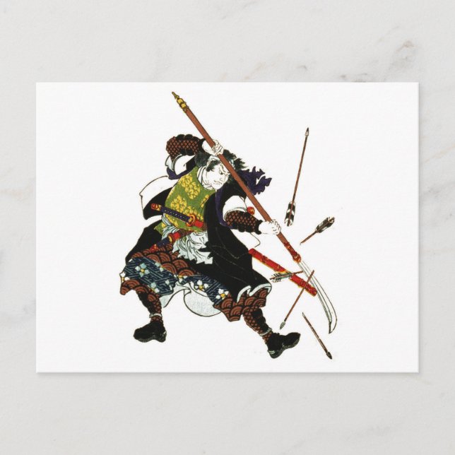 Ronin Samurai Deflection Arrows japanische Kunst Postkarte (Vorderseite)