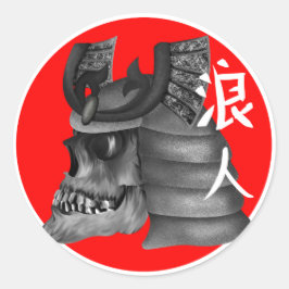 Ronin Samurai Japan Flag Runder Aufkleber