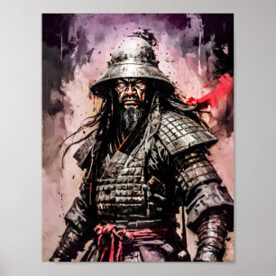 Ronin-Samurai-Krieger-Tuschezeichnung Poster