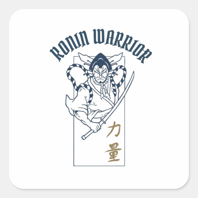Ronin Warrior Quadratischer Aufkleber (Vorderseite)