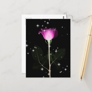 Röntgen-Blume - rosa Postkarte