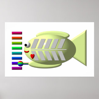 Röntgen-Fische, die das Xylophon spielen Poster