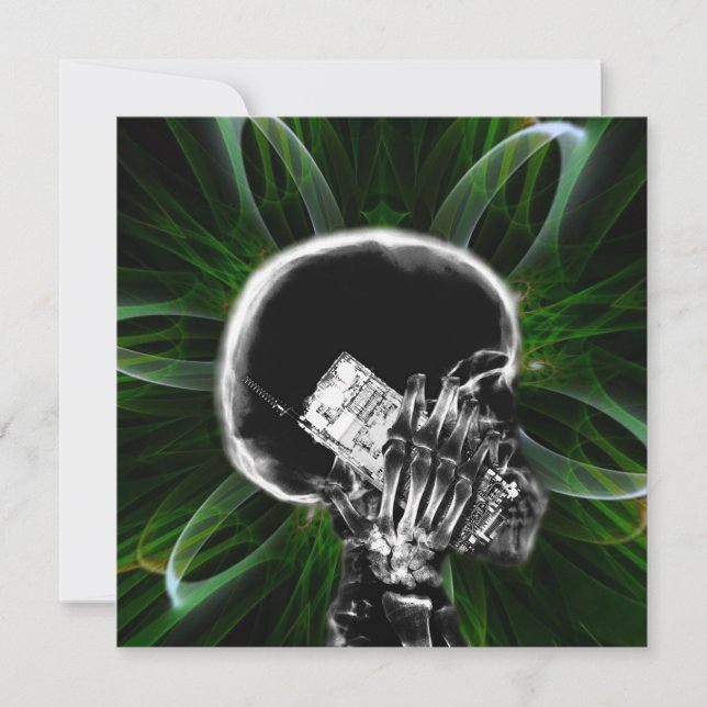 Röntgen-Fraktal-Blume Smartphone Skeleton - Green (Vorderseite)