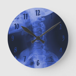 Röntgenaufnahme 2 - elektromagnetisches Blau Runde Wanduhr