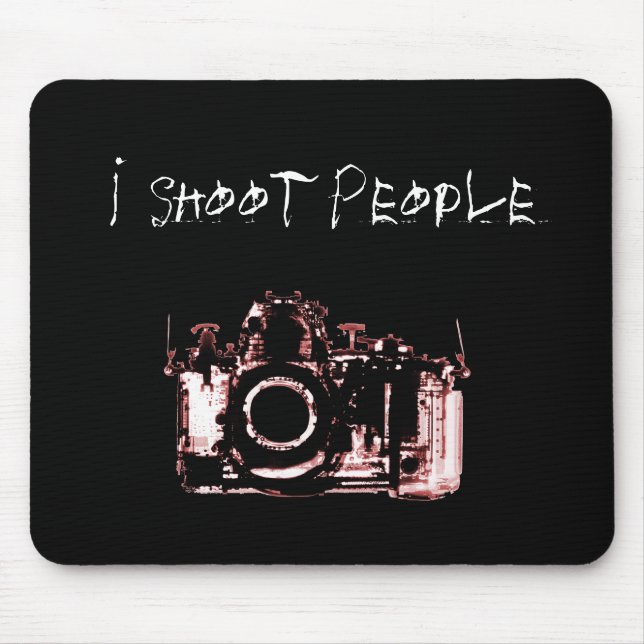 RÖNTGENBLICK-KAMERA-SCHWARZ-ROT - ich schieße Mousepad (Vorne)