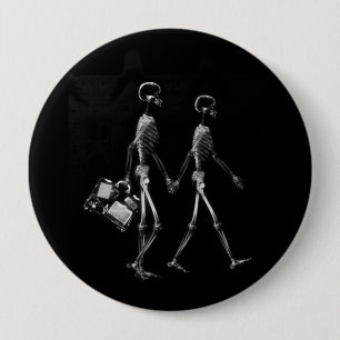RÖNTGENBLICK-SKELETON PAARE REISENDES B&W BUTTON