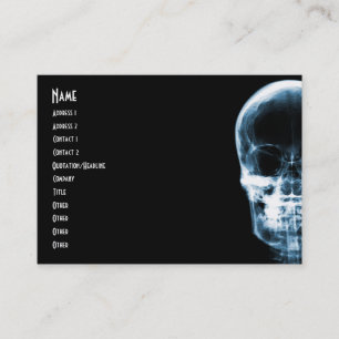 RÖNTGENBLICK-SKELETON SCHÄDEL - BLAU VISITENKARTE
