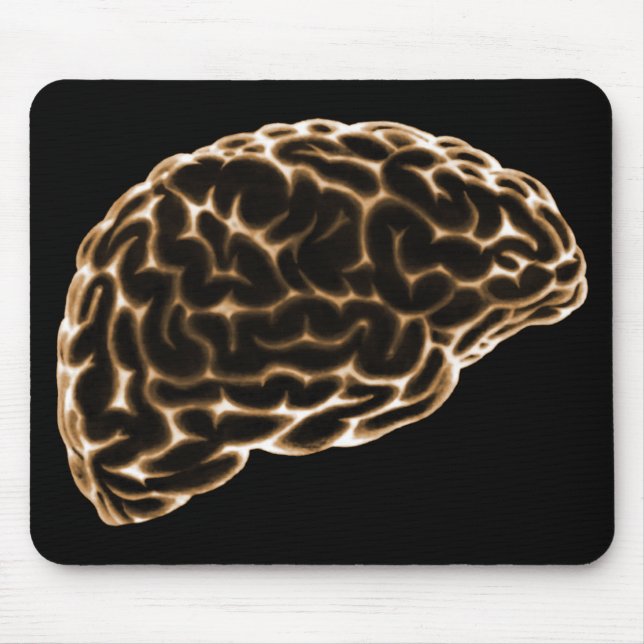 RÖNTGENSTRAHL-GEHIRN-SEITENANSICHT-ORANGE MOUSEPAD (Vorne)