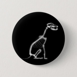 RÖNTGENSTRAHL-HÜNDCHEN-SKELETT-SITZEN - B&W BUTTON