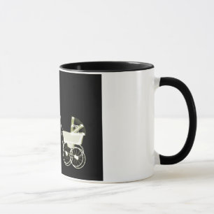 RÖNTGENSTRAHL-SKELETON FRAU U. KINDERWAGEN - GELB TASSE