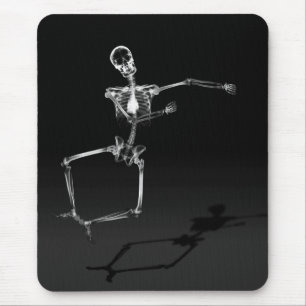 RÖNTGENSTRAHL-SKELETON FREUDE-SPRUNG - SCHWARZES MOUSEPAD