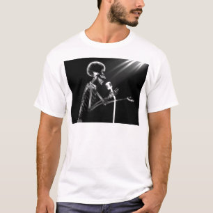 RÖNTGENSTRAHL-SKELETON GESANG AUF RETRO MIC - B&W T-Shirt