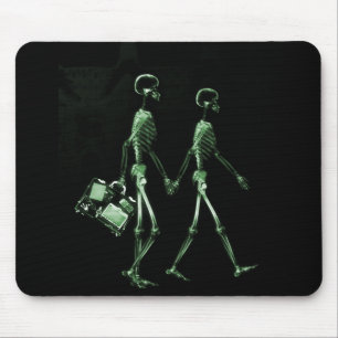 Röntgenstrahl-Skeleton Paar-reisendes schwarzes Mousepad