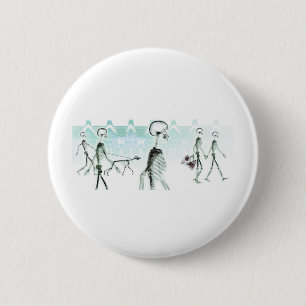 Röntgenstrahl-Skelett-Nachmittagstroll-negatives Button