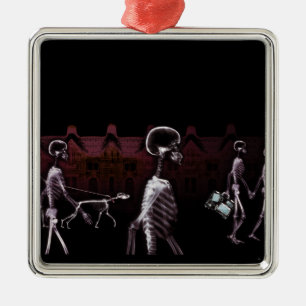 Röntgenstrahl-SkelettemitternachtsStroll - Vorlage Ornament Aus Metall