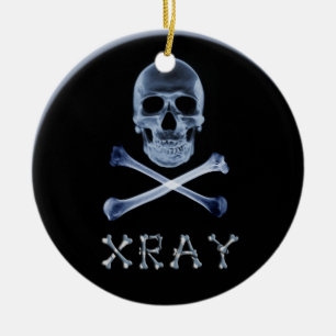 RÖNTGENSTRAHL-WEIHNACHTSverzierungs-SCHÄDEL-U. Keramik Ornament