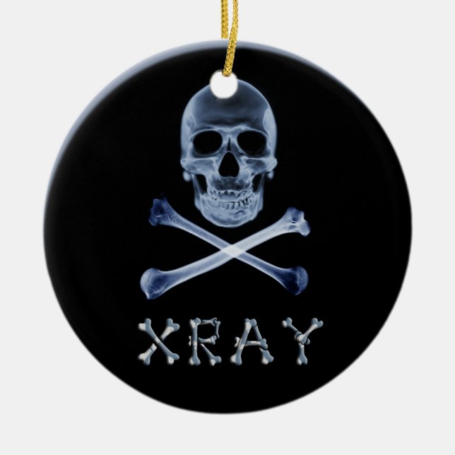 RÖNTGENSTRAHL-WEIHNACHTSverzierungs-SCHÄDEL-U. Keramik Ornament (Vorne)