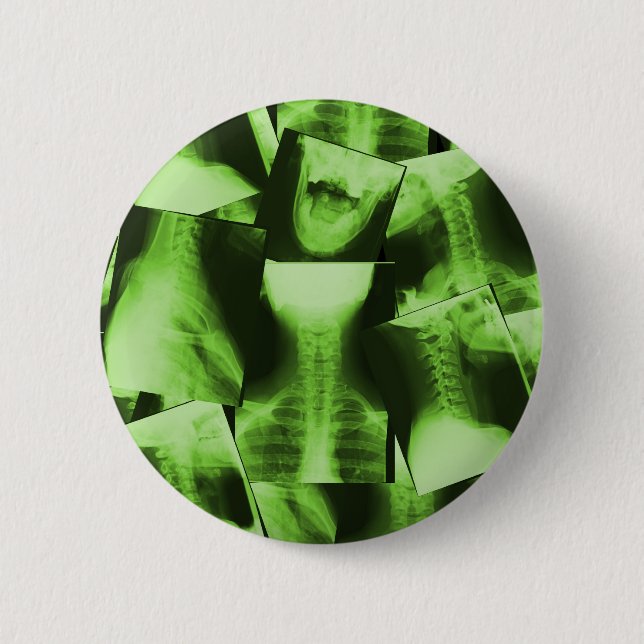 Röntgenstrahlung - radioaktives Grün Button (Vorderseite)
