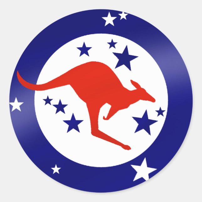 Roo autocollant Oz étoiles Australien Kangaroo (Devant)