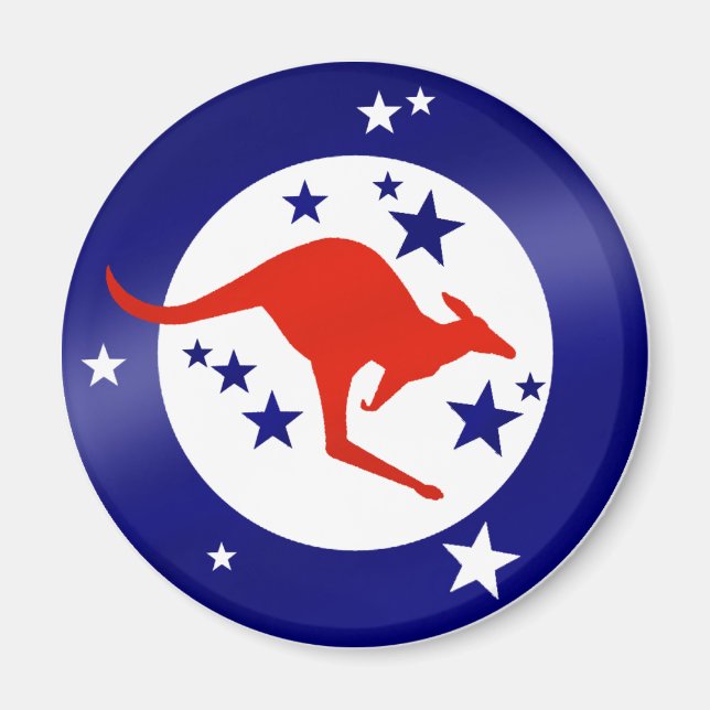 Roo Oz Kangaroo Sterne Australien Magnete Magnet (Vorne)