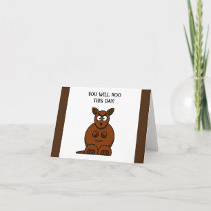 Roo This Day, Funny Angry Kangaroo Cartoon Karte