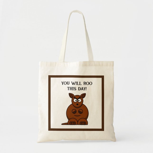 Roo This Day, Funny Angry Kangaroo Cartoon Tragetasche (Vorne)