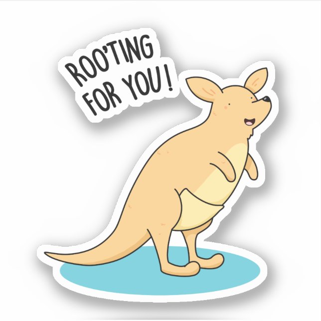Roo-Ting für Sie Funny Kangaroo Pun Aufkleber (Vorderseite)