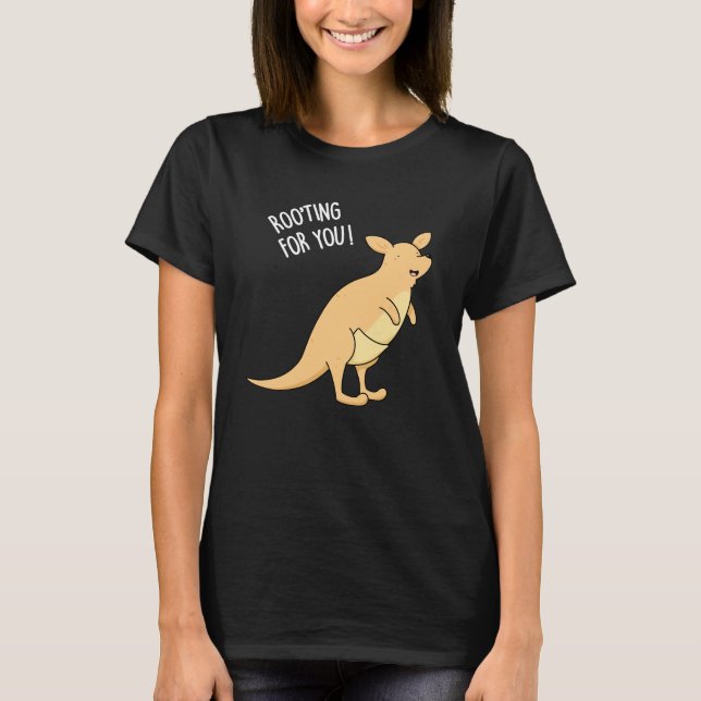 Roo-Ting für Sie Funny Kangaroo Pun Dark BG T-Shirt (Vorderseite)