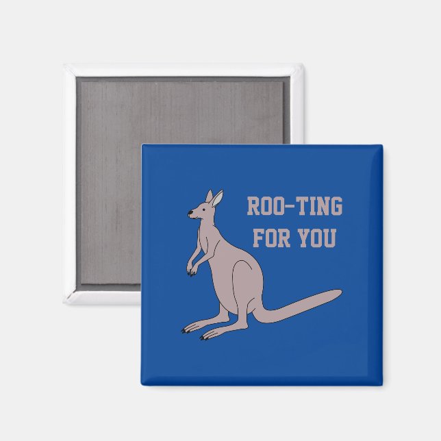 Roo-ting für Sie Niedlich Aussie Funny Kangaroo Pu Magnet (Vorderseite/Rückseite)