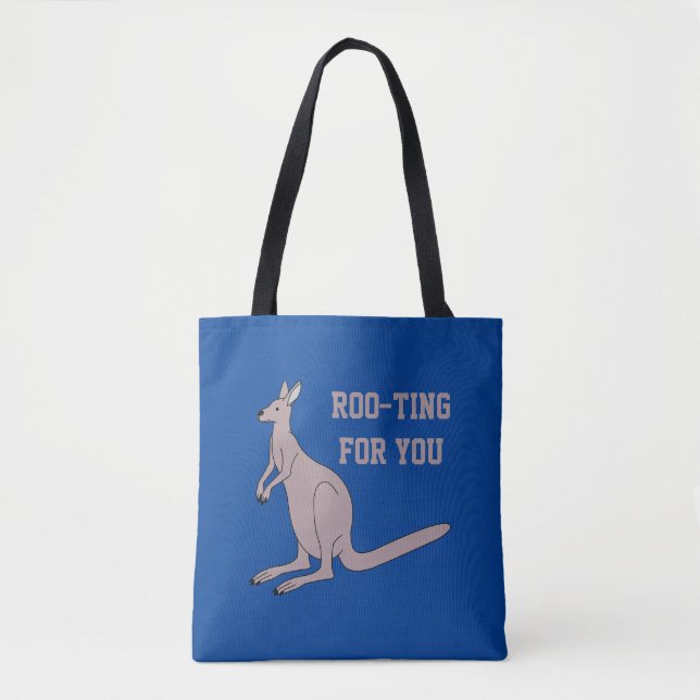 Roo-ting für Sie Niedlich Aussie Funny Kangaroo Pu Tasche (Vorderseite)