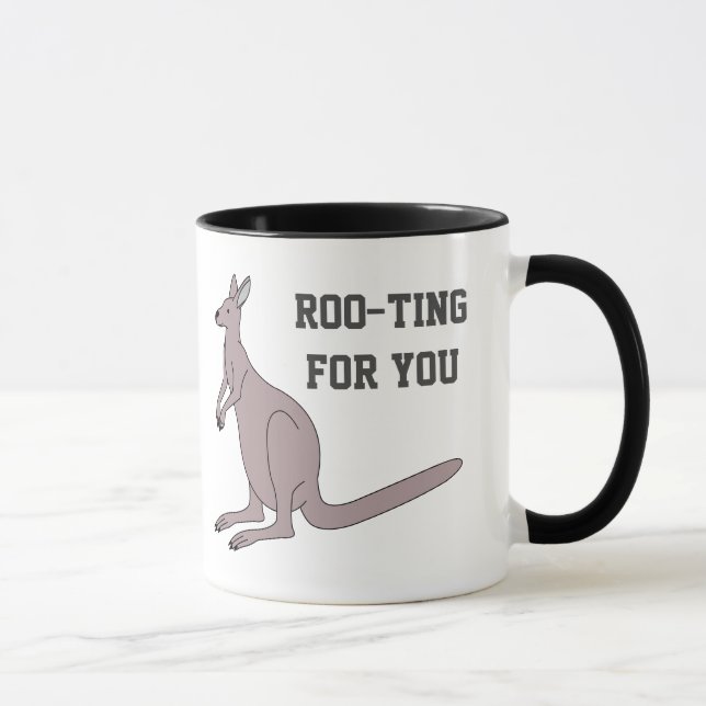 Roo-ting für Sie Niedlich Aussie Funny Kangaroo Pu Tasse (Rechts)