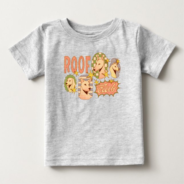 Roof Club / Hunde-Illustrationen Baby T-shirt (Vorderseite)