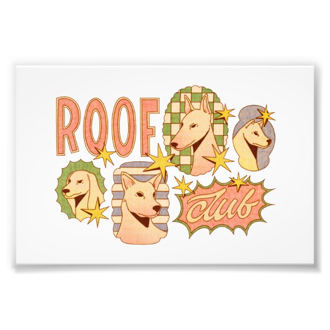 Roof Club / Hunde-Illustrationen Fotodruck (Vorne)