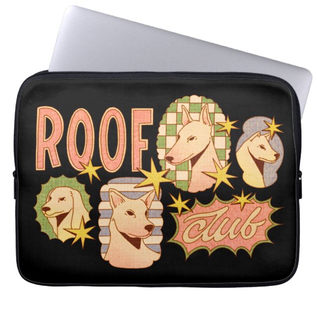 Roof Club / Hunde-Illustrationen Laptopschutzhülle (Vorderseite)