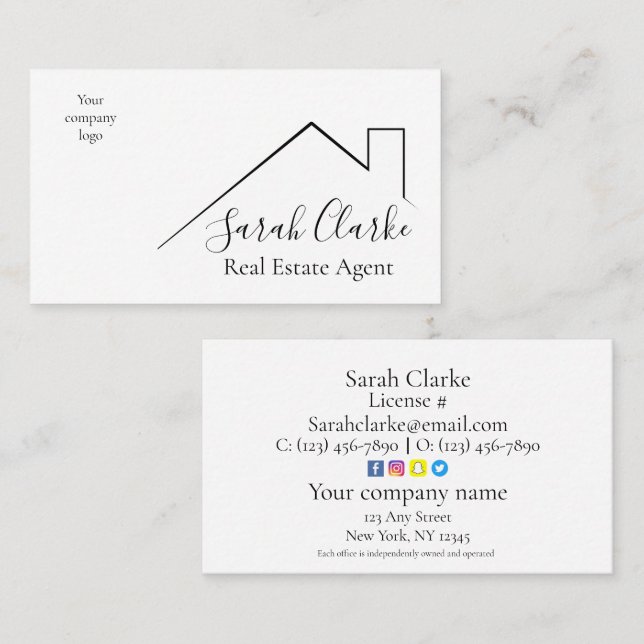 Roof Top Business Card Visitenkarte (Vorne/Hinten)