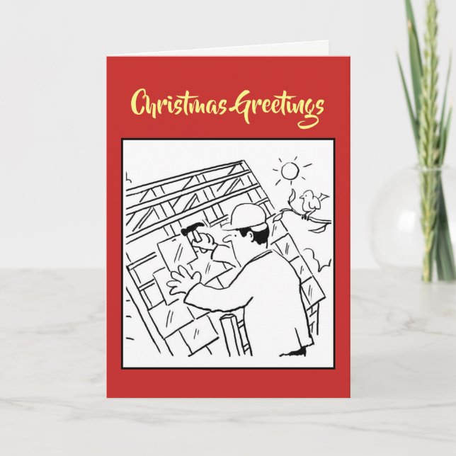 Roofer Christmas Card Feiertagskarte (Vorderseite)