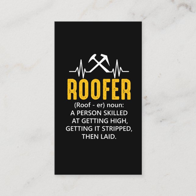 Roofer Definition Roof Job Proud Handwerker Visitenkarte (Vorderseite)