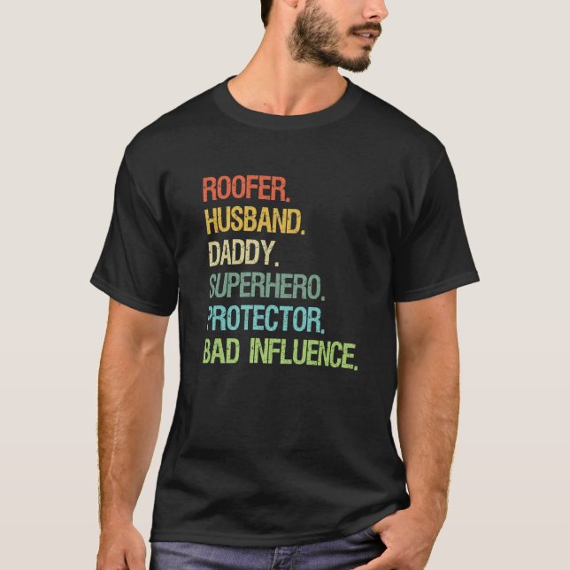 Roofer Husband Daddy Superhero Protector VATER Pre T-Shirt (Vorderseite)