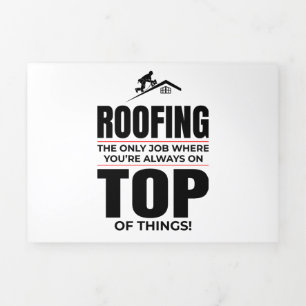 Roofer-Spaß - immer auf der Dachdecke Dreifach Gefaltete Einladung