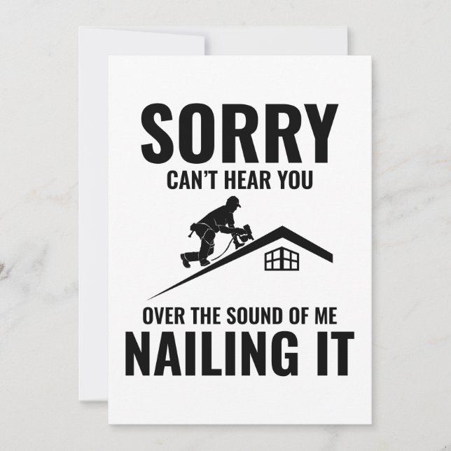 Roofer Spaß - Nailing It - Dach Feiertagskarte (Vorderseite)