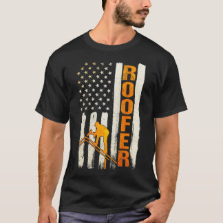 Roofer verleiht Dachdeckerdesign auf der Rückseite T-Shirt