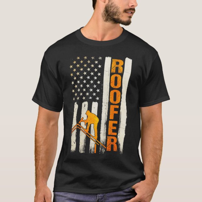 Roofer verleiht Dachdeckerdesign auf der Rückseite T-Shirt (Vorderseite)
