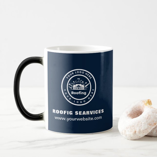 Roofing Company | Custom Logo Services Verwandlungstasse (Mit Donut)