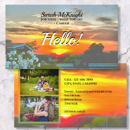 Rooftop Sunset Hello 2295 Calling Card Visitenkarte