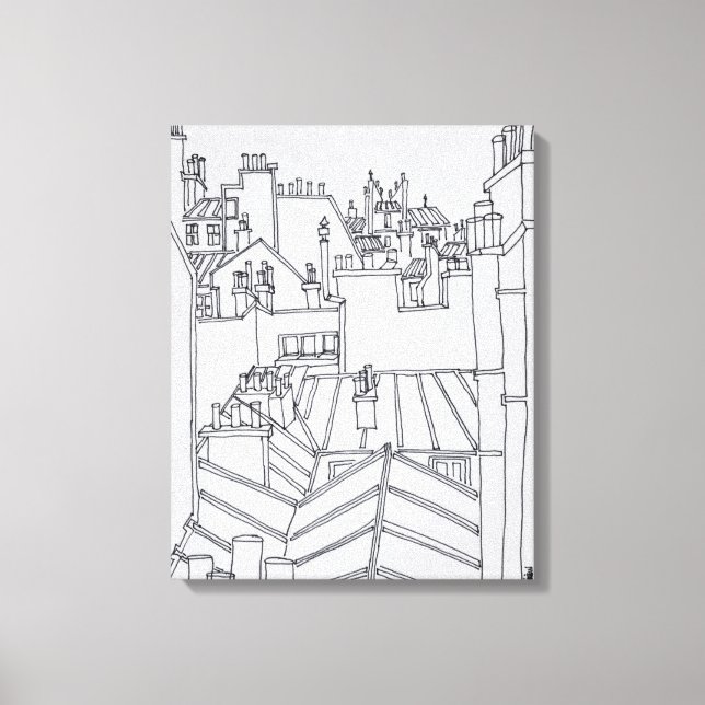 Rooftops in Paris, Frankreich Leinwanddruck (Vorderseite)