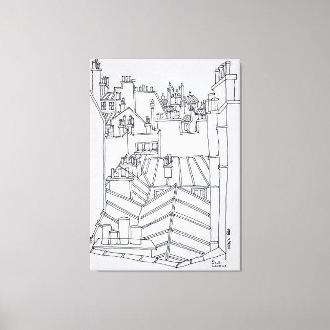 Rooftops in Paris, Frankreich Leinwanddruck (Vorderseite)