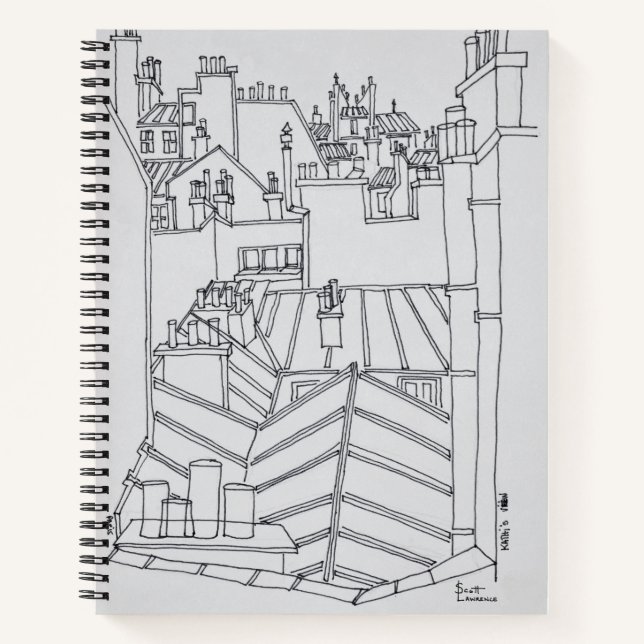 Rooftops in Paris, Frankreich Notizbuch (Vorderseite)